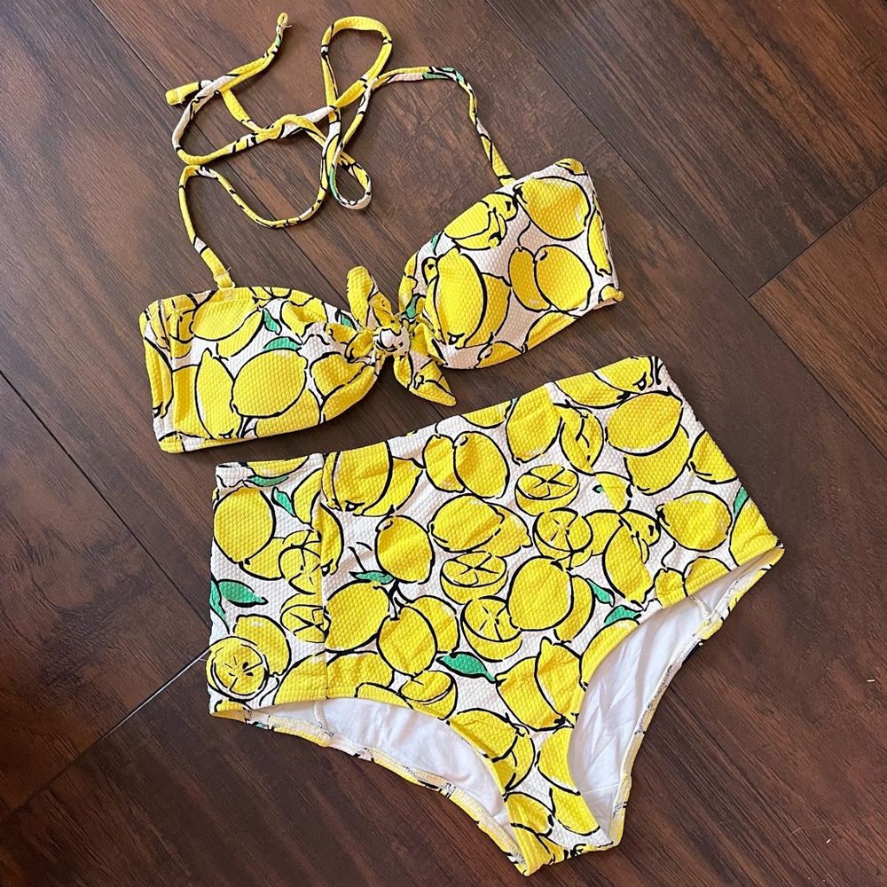 Topshop Lemon High Waist Bikini set
